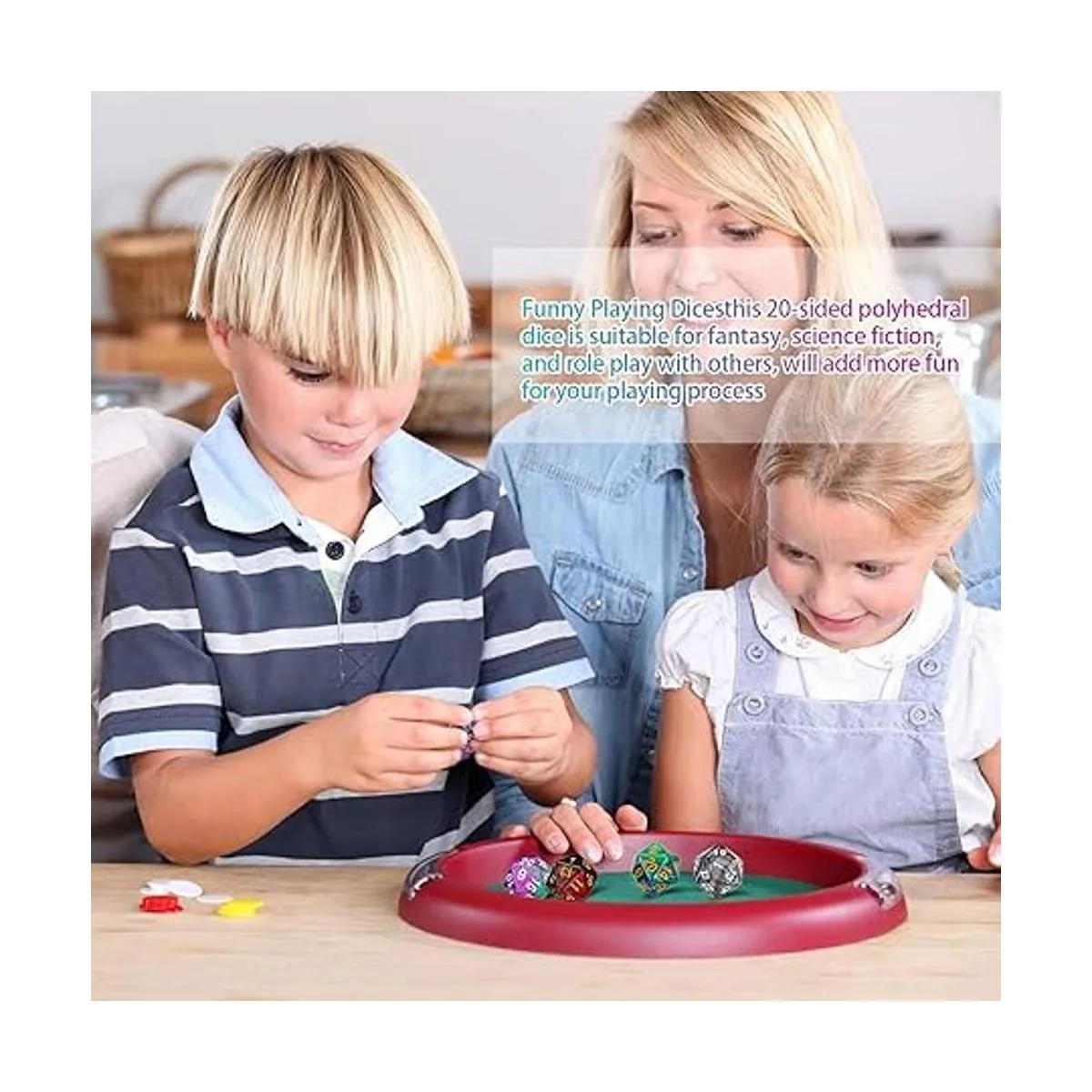 Juego de 25 dados poliédricos con bolsa negra para RPG MTG_6