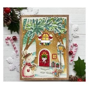 Snowman Trees Frame Metal Die CutsSnowman Trees Cutting_2