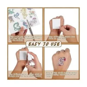 288 piezas de 18 hojas de calcomanías de dragón temporal_3