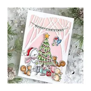 Snowman Trees Frame Metal Die CutsSnowman Trees Cutting_3