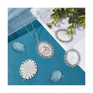 PH PandaHall Juego de 5 bandejas colgantes de plata_6