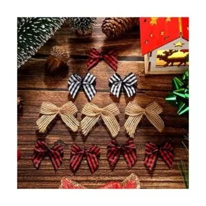 WHQXFDZ 60 lazos de arpillera para Navidad diseño de_3