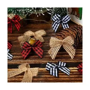 WHQXFDZ 60 lazos de arpillera para Navidad diseño de_4