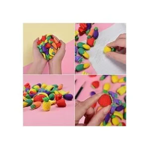 40 piezas de orejas de comida 3D lindas mini borradores_7