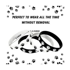 48 pulseras de goma con estampado de patas multicolor de_4