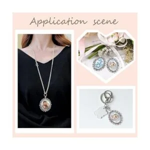 PH PandaHall Juego de 5 bandejas colgantes de plata_2