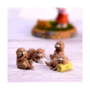Figuras de nutrias en miniatura 8 piezas de nutrias en_4