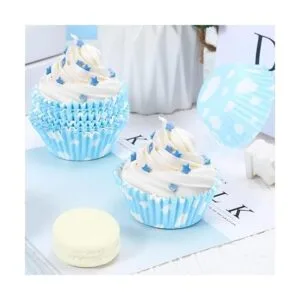 300 forros de magdalenas de color azul nube color blanco_4