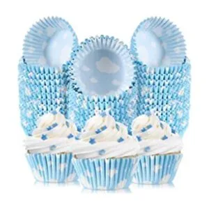 300 forros de magdalenas de color azul nube color blanco_1