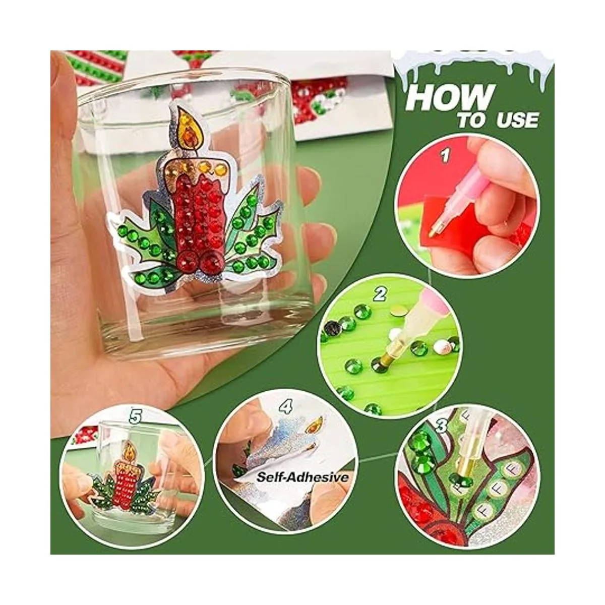 MEIEST Juego de 36 calcomanías de pintura de diamantes de_4