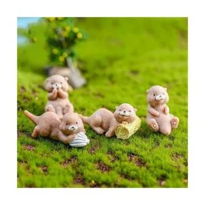 Figuras de nutrias en miniatura 8 piezas de nutrias en_3