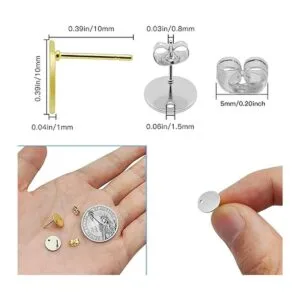 40 aretes redondos hipoalergénicos de 0.39 pulgadas 0.394_3