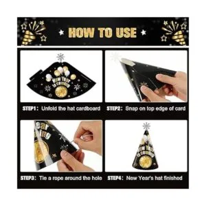Amosfun 12 sombreros de fiesta de Año Nuevo sombrero de_3