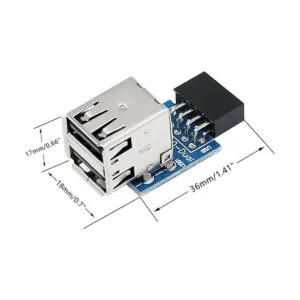 SinLoon 9pin USB 2.0 hembra Pin Dual 2 puertos USB_5