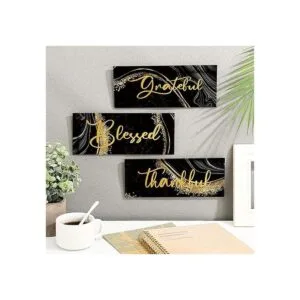 3 piezas Thankful Grateful Blessed Decoración de pared de_2