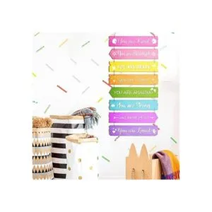 Decoración inspiradora de pared de arco iris arte de_4