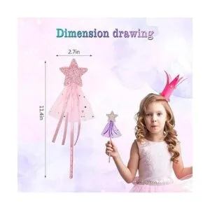 Kit de 6 varitas de princesa con purpurina para niñas_4