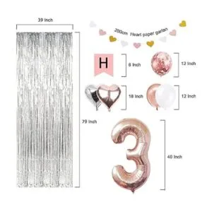 Decoración de 3er cumpleaños para niña decoración de tres_3