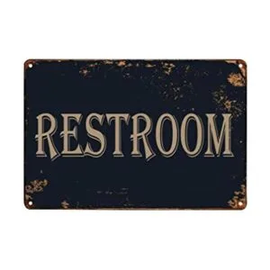 WOSTOD Letrero de metal vintage para puerta de baño para_1