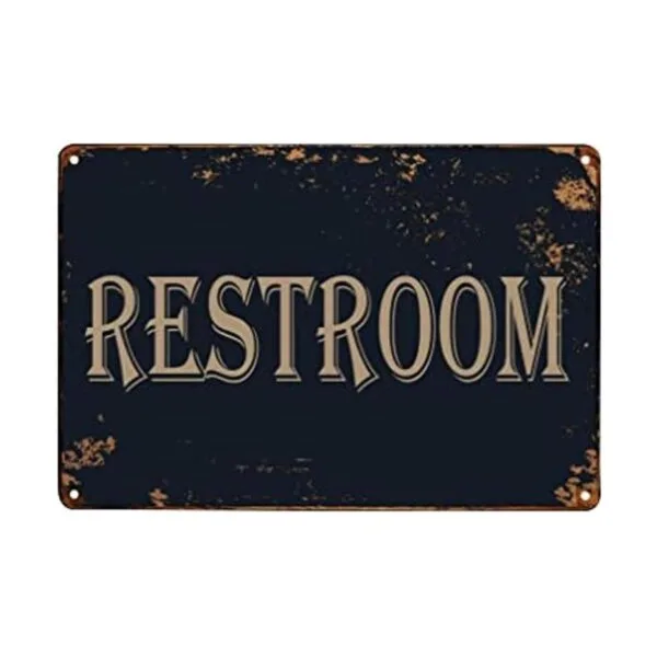 WOSTOD Letrero de metal vintage para puerta de baño para_1