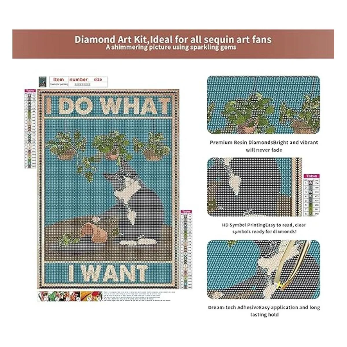 Kits de pintura de diamantes de gato para adultos_2