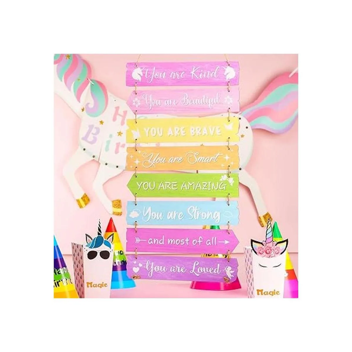 Decoración inspiradora de pared de arco iris arte de_7