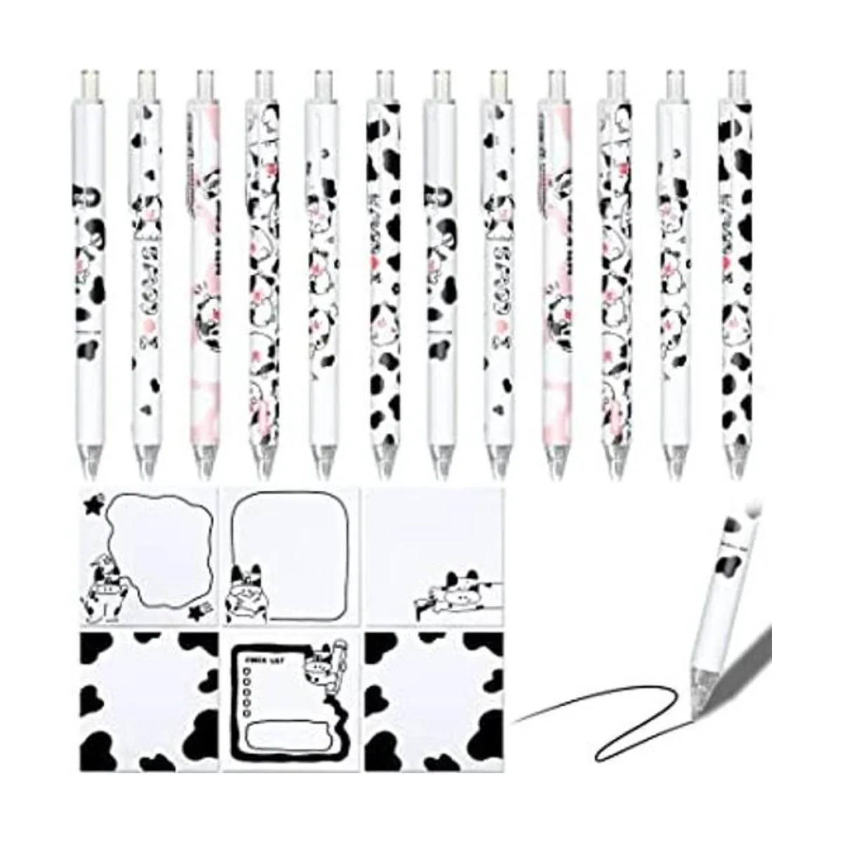 Juego de 18 bolígrafos de vaca 12 bolígrafos de vaca y_1