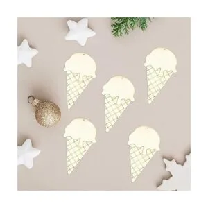 20 adornos colgantes de madera de helado para_4
