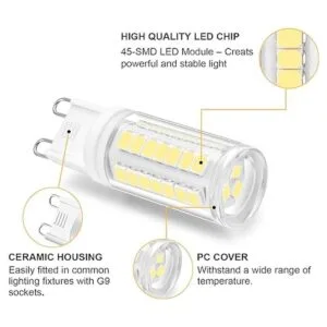 Umleeddlt Bombilla LED G9 de 4 W equivalente a halógeno_3