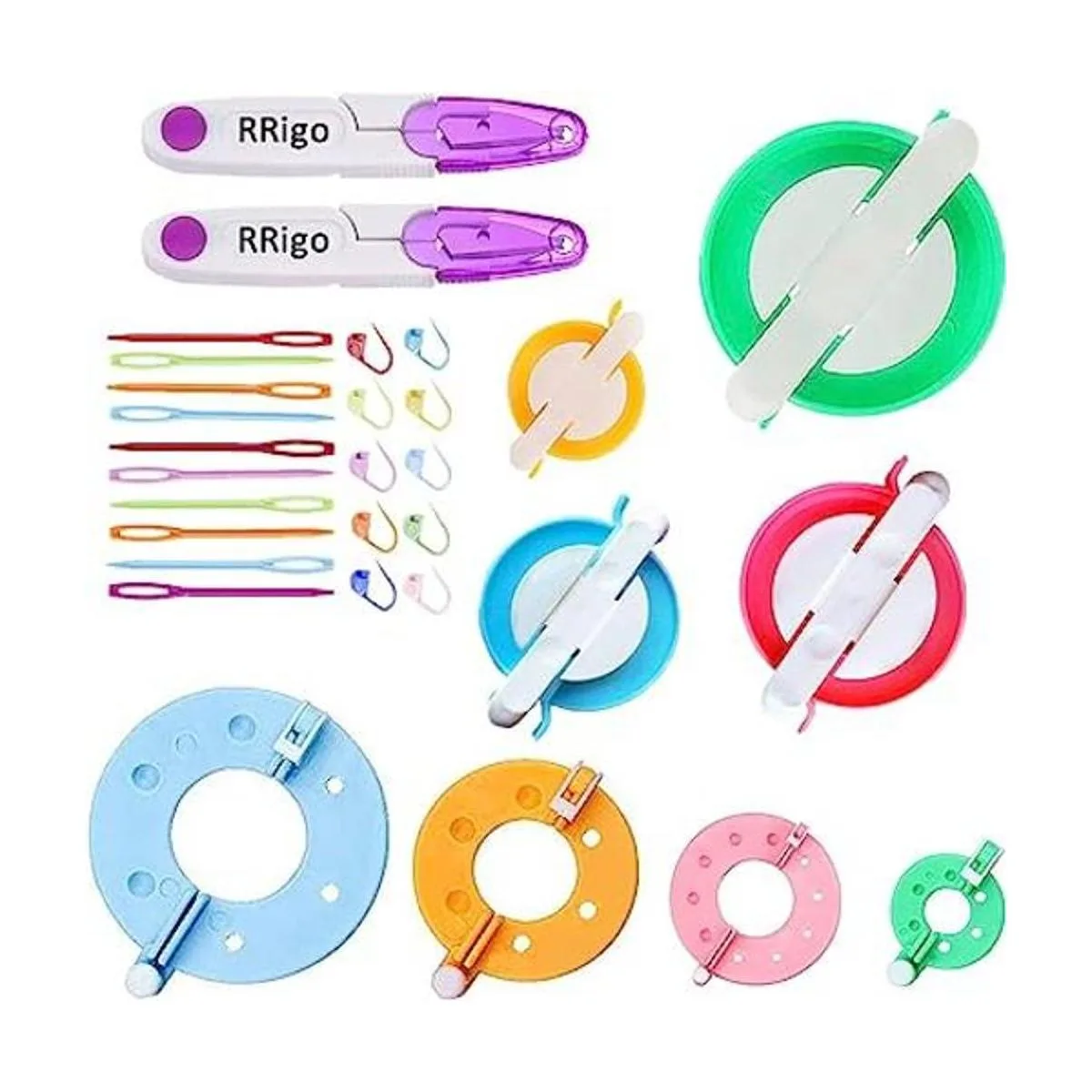 Juego de herramientas para hacer pompones de 8 tamaños_1