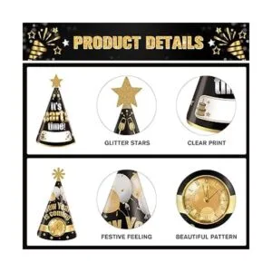 Amosfun 12 sombreros de fiesta de Año Nuevo sombrero de_4