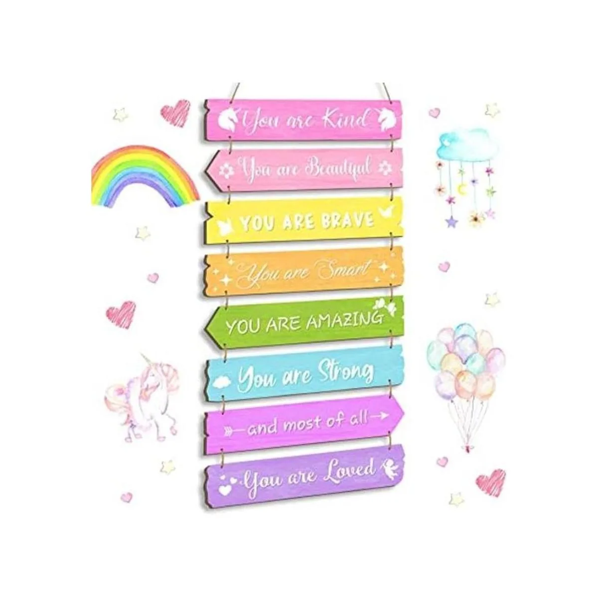 Decoración inspiradora de pared de arco iris arte de_1