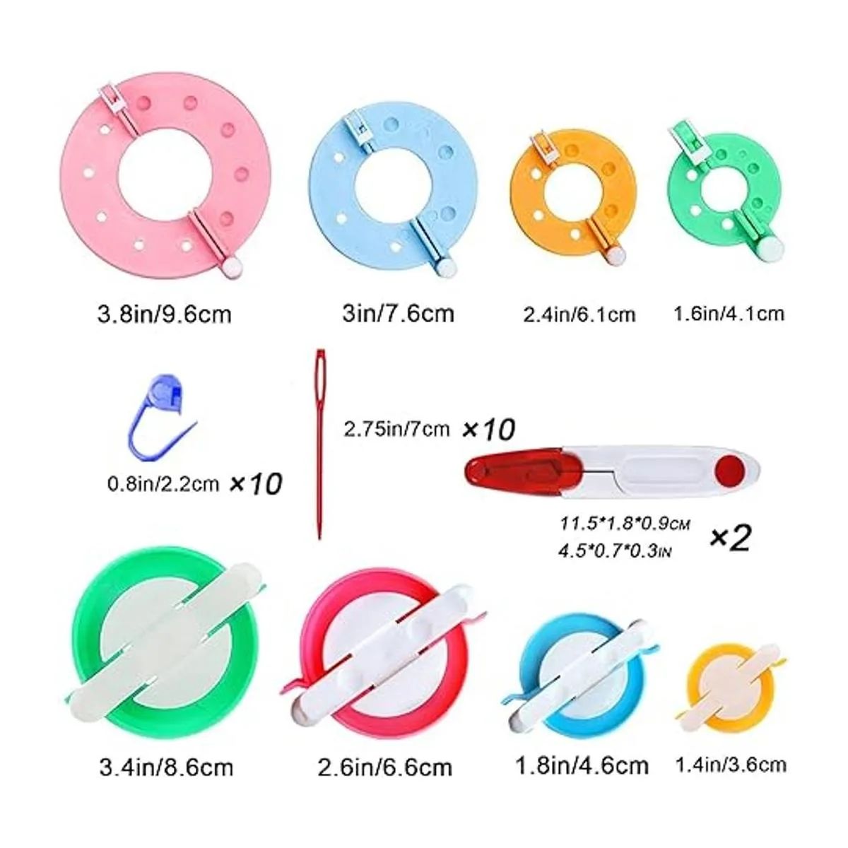 Juego de herramientas para hacer pompones de 8 tamaños_2