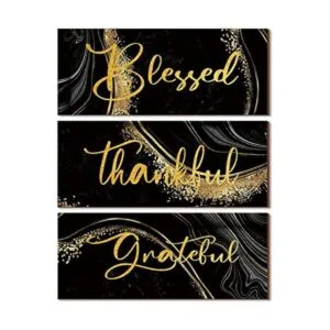 3 piezas Thankful Grateful Blessed Decoración de pared de_1