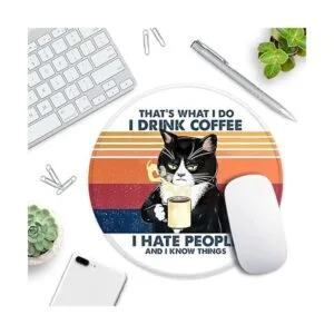 ZHANTUONE Divertido tapete de ratón redondo para gatos con_2