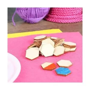 100 piezas de 0.787 in de viruta hexagonal de madera sin_2