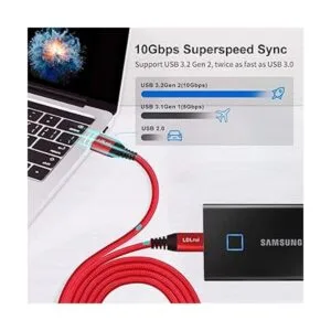 Cable USB 3.2 A a C de 3 pies cable de disco duro externo_3