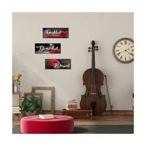 3 carteles de madera de rosas rojas decoración de pared_4