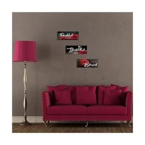 3 carteles de madera de rosas rojas decoración de pared_7