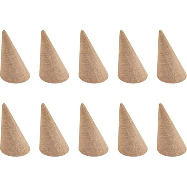 AUEAR Paquete de 10 anillos pequeños de madera natural_1