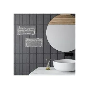 Jetec Decoración de pared de baño de 2 piezas reglas del_4