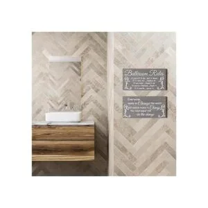 Jetec Decoración de pared de baño de 2 piezas reglas del_6