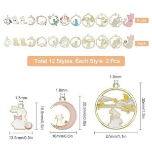 SUNNYCLUE 1 caja de 24 colgantes de esmalte de gato y_2