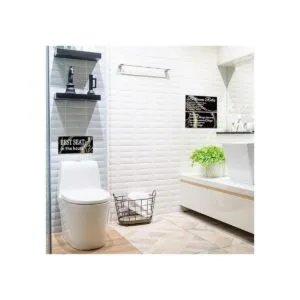 3 piezas de decoración de pared de baño negro y dorado_6