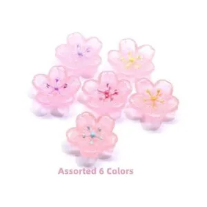MSCFTFB 30 piezas de resina mixta de flores de Sakura con_4