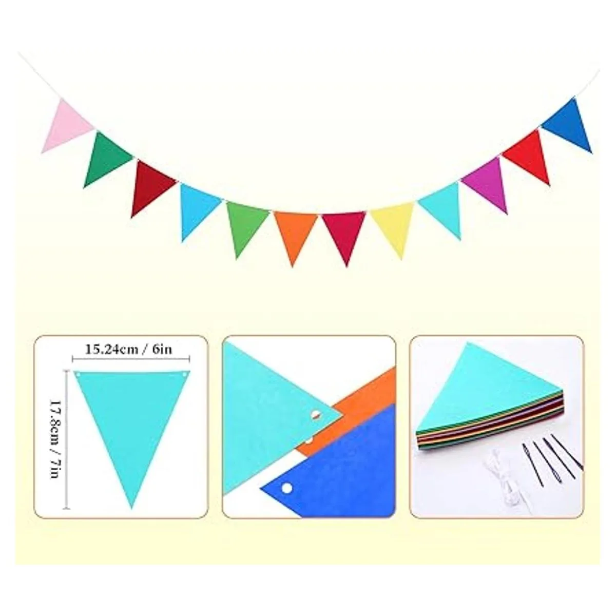 Banner de feliz cumpleaños colorido guirnalda de_4