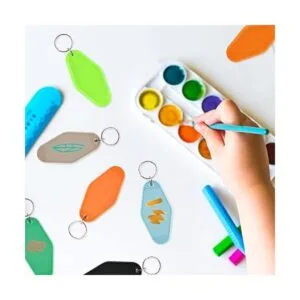 15 piezas de motel hotel sublimación en blanco llaveros_5