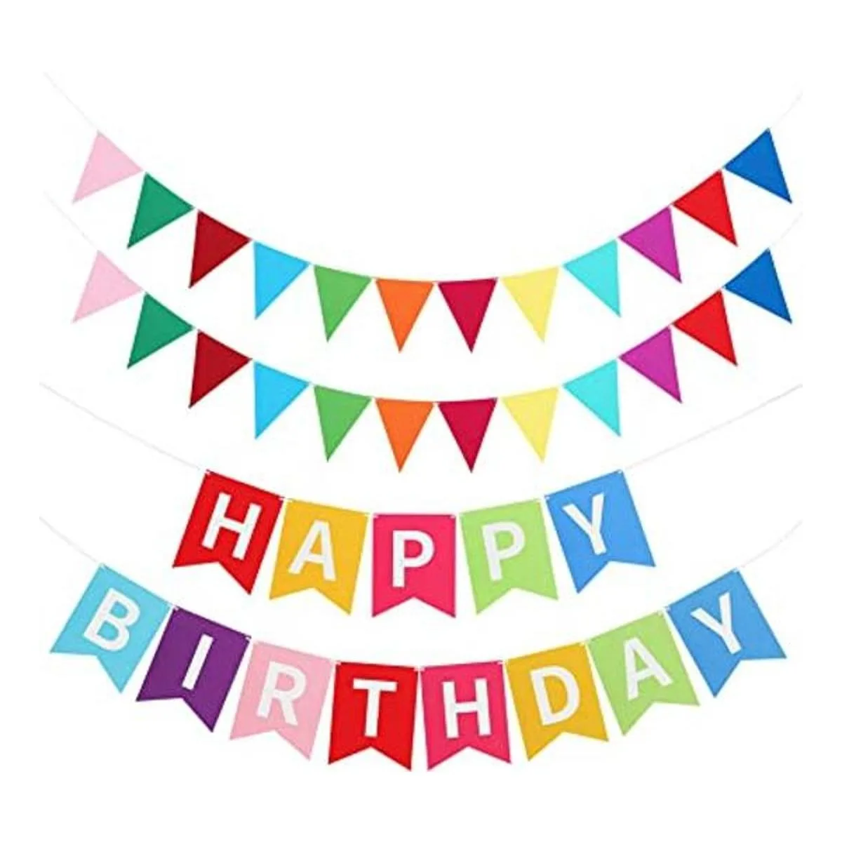 Banner de feliz cumpleaños colorido guirnalda de_1