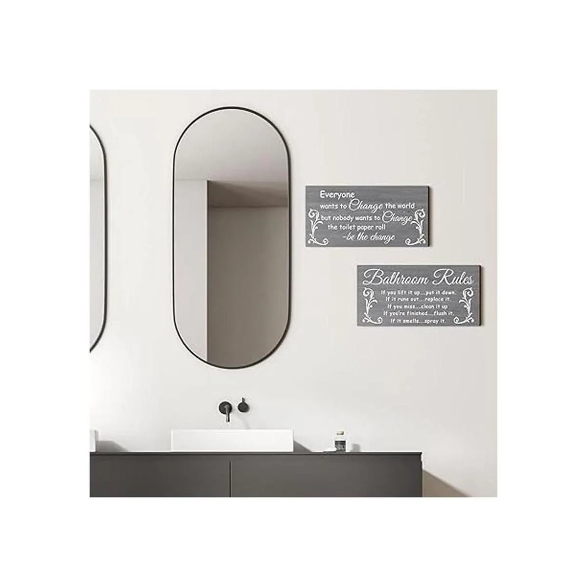 Jetec Decoración de pared de baño de 2 piezas reglas del_2