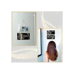 3 piezas de decoración de pared de baño negro y dorado_5